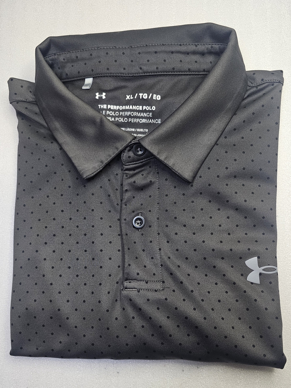 Under Armour Black Dot-Print Performance Polo